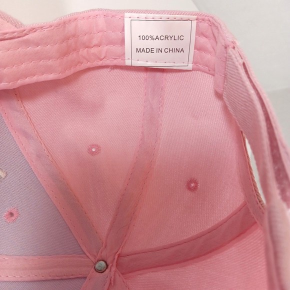 Texas Hat Baseball Cap Pink Denim Adjustable Embroidered Logo Lone Star State Tx - Picture 9 of 9